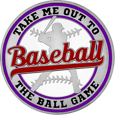 Maroon "Baseball" with Purple Outer Circular Borders